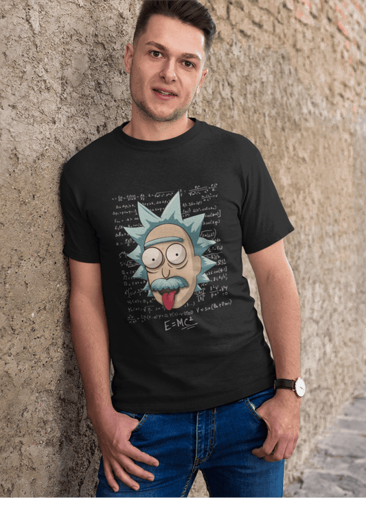 E = MC2 Regular Fit T-Shirts BLACK