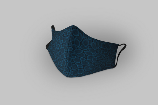 "Blue leave pattern"- Printed Tetra Shield Protection Mask