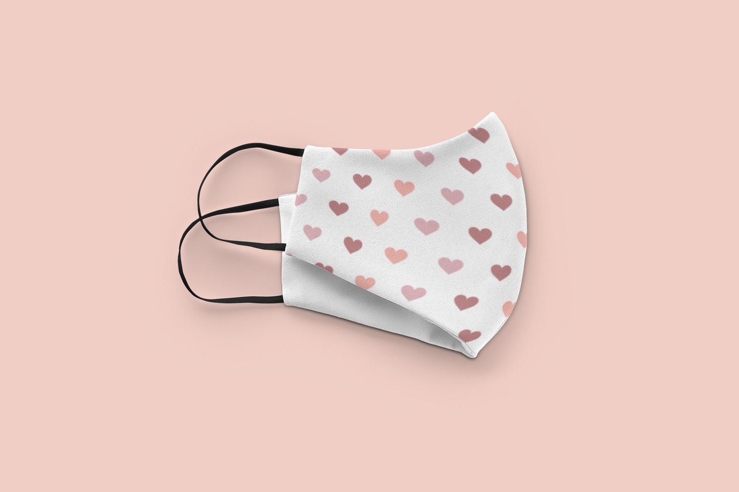 Pink Heart Pattern : Printed Tetra Shield Protection Mask (PACK OF 3)
