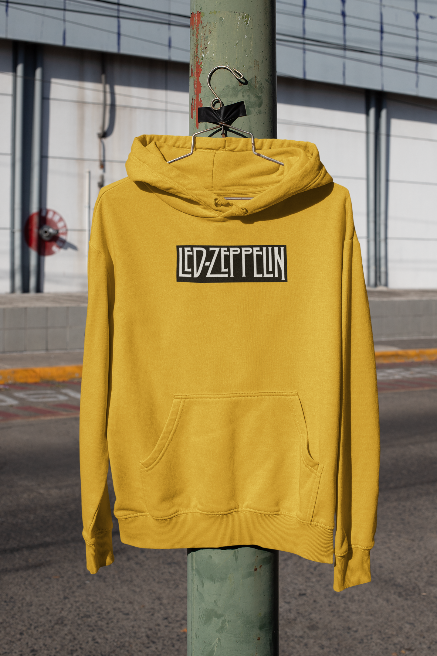 LED ZEPPELIN: MINIMAL- WINTER HOODIES MUSTARD YELLOW