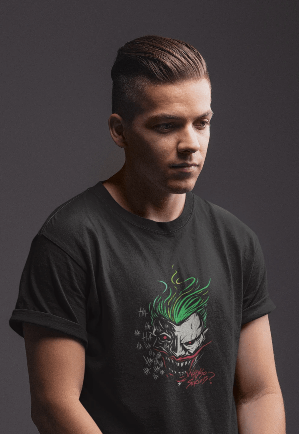 " JOKER - WHY SO SERIOUS? " - HALF-SLEEVE T-SHIRTS BLACK