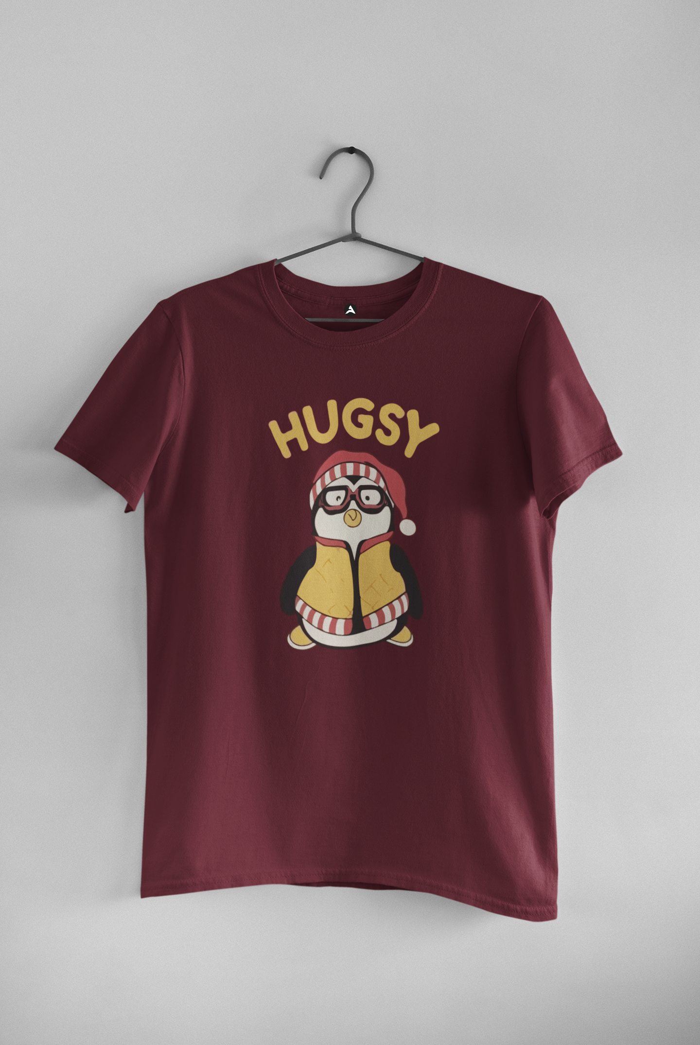 HUGSY: FRIENDS - HALF-SLEEVE T-SHIRT MAROON