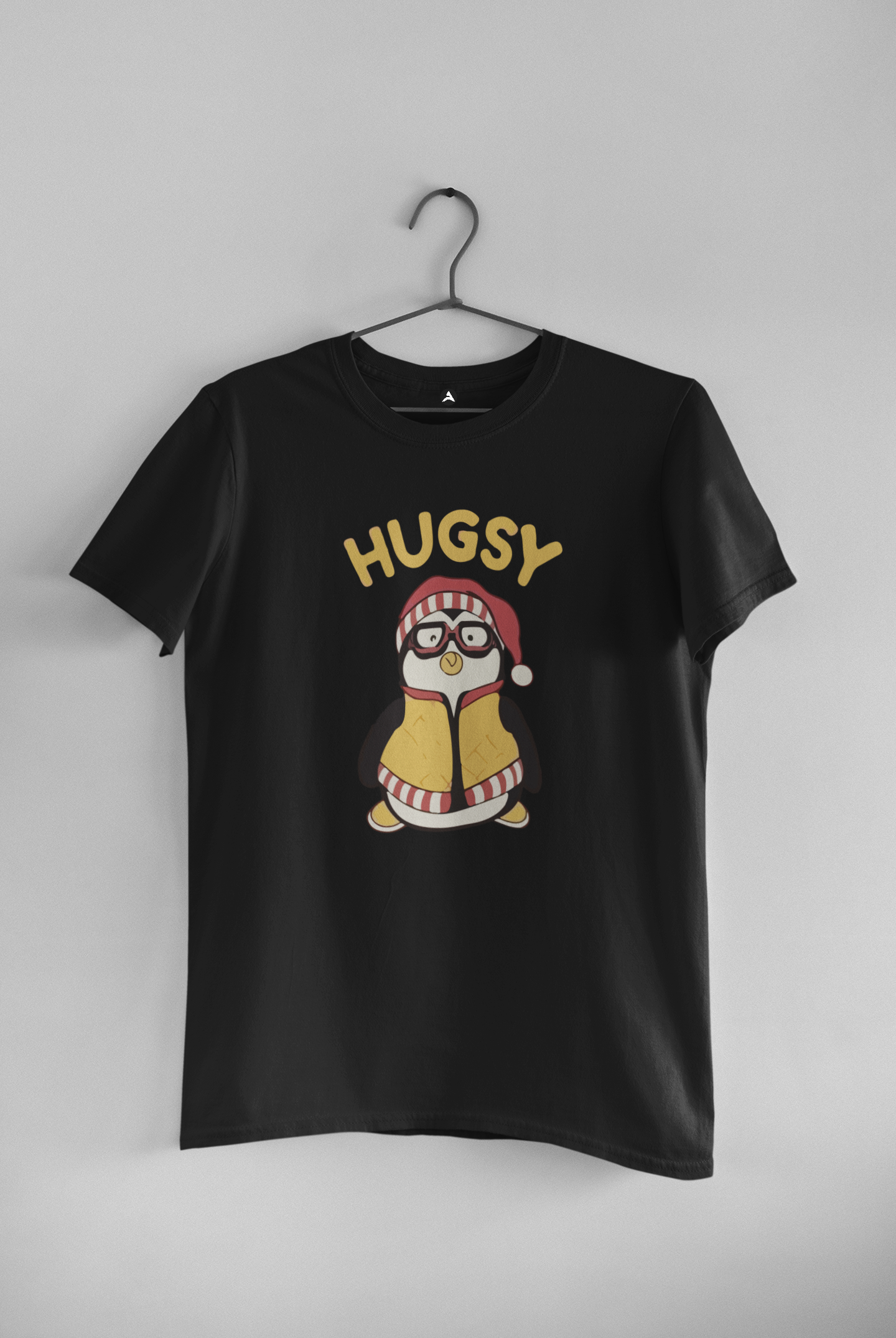 HUGSY: FRIENDS - HALF-SLEEVE T-SHIRT BLACK