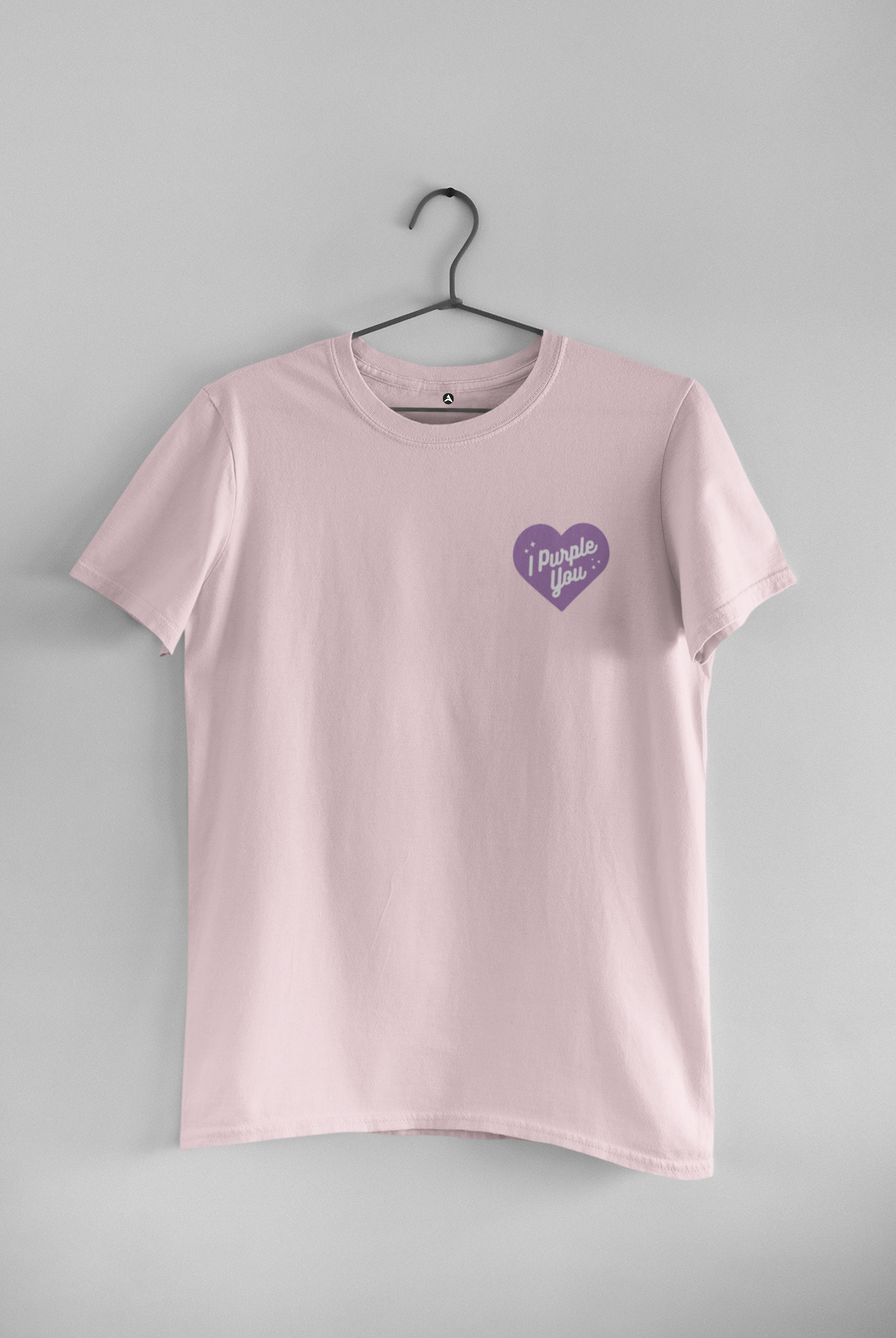 I Purple You Pocket Design : BTS -HALF-SLEEVE T-SHIRTS LIGHT BABY PINK