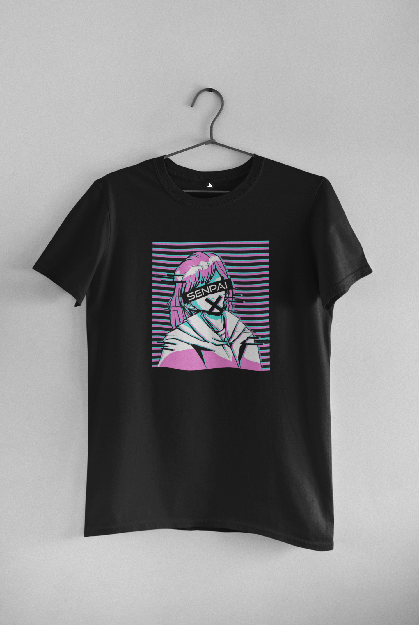SENPAI: Anime- Half Sleeve T-Shirts BLACK