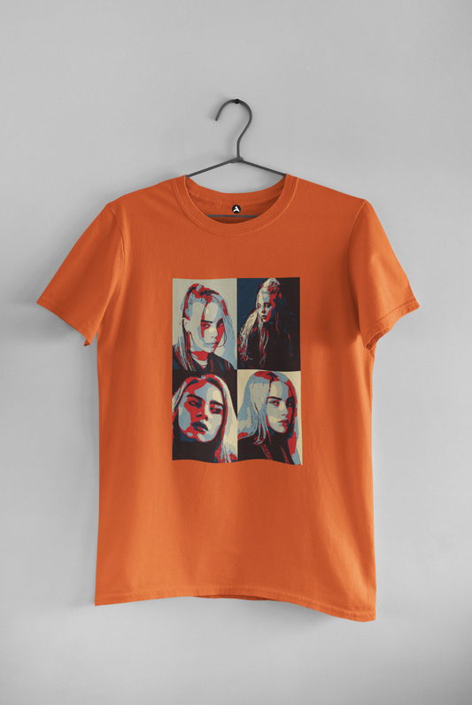 Different Shades of Billie: Aesthetic - Half Sleeve T-Shirts ORANGE