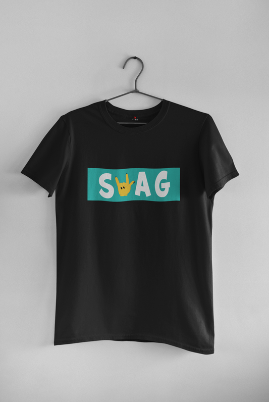 "SWAG"- HALF-SLEEVE T-SHIRT'S BLACK