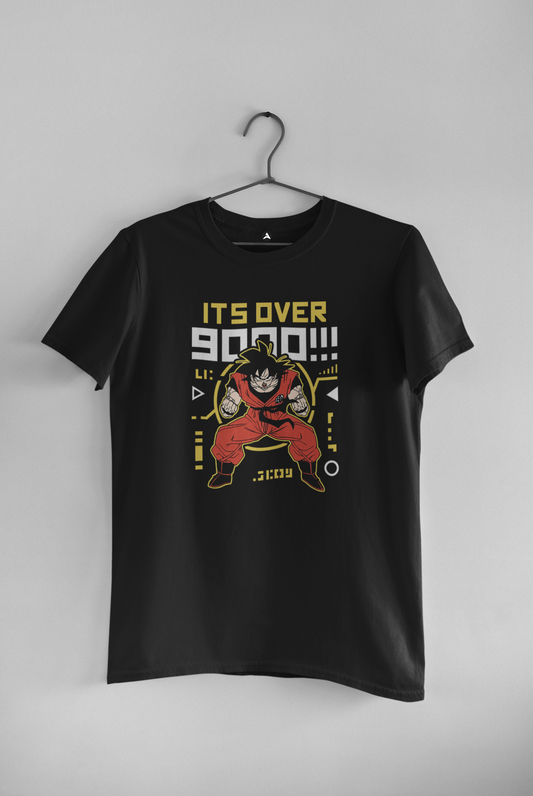 It's Over 9000: Dragon Ball Z- Regular Fit T-Shirts BLACK