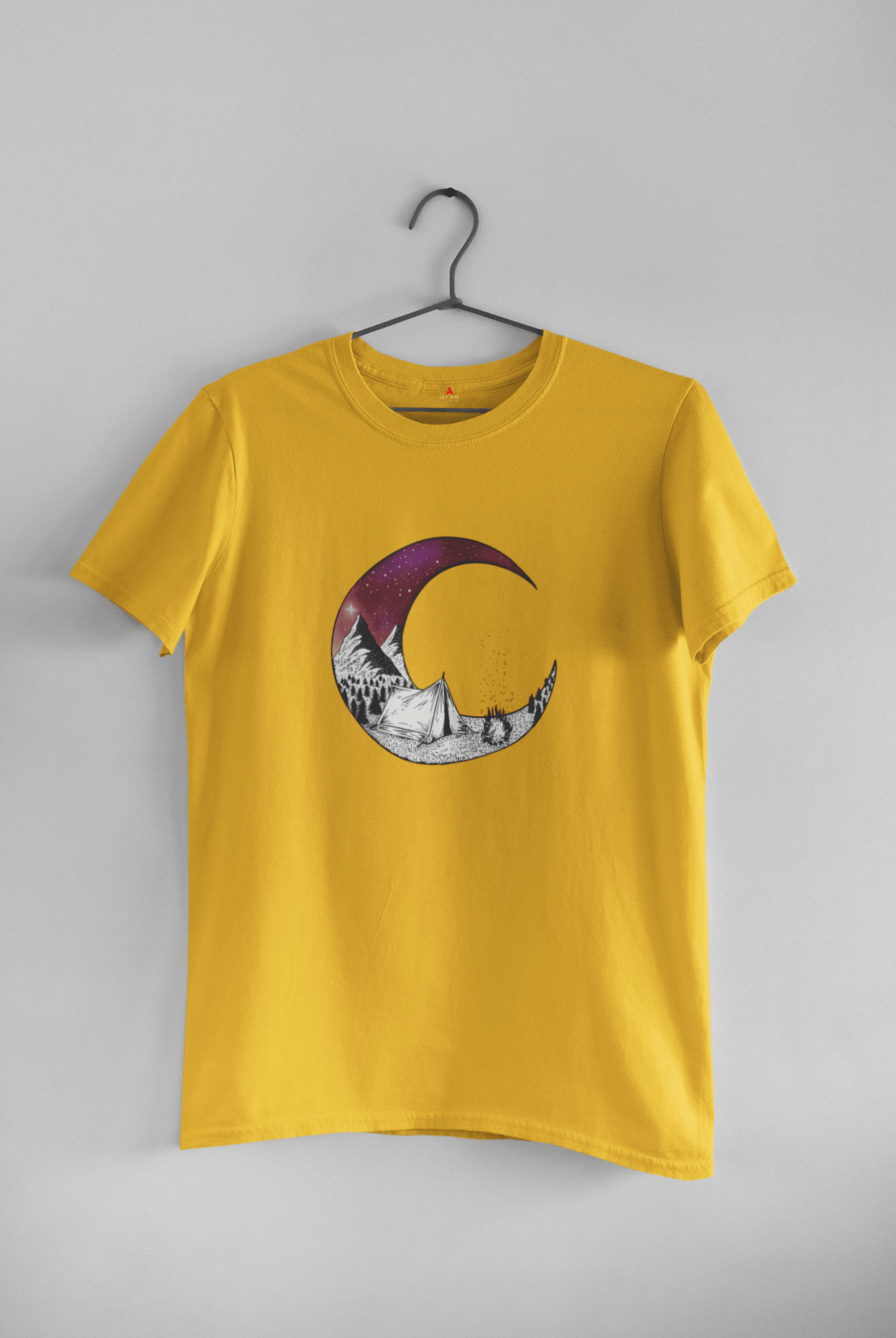 " THE MOON " HALF-SLEEVE T-SHIRT'S YELLOW