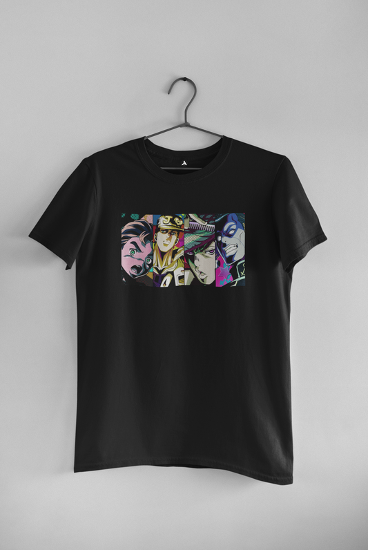 Multi shades of Jotaro Kujo : Anime- Regular Fit T-Shirts BLACK