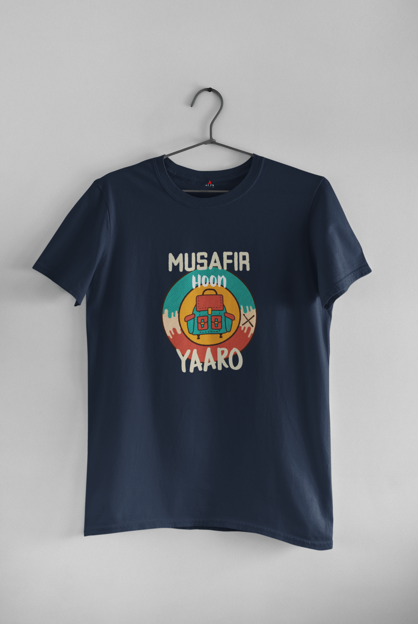 " MUSAFIR HOON YAARO " UNISEX HALF-SLEEVE T-SHIRTS NAVY BLUE