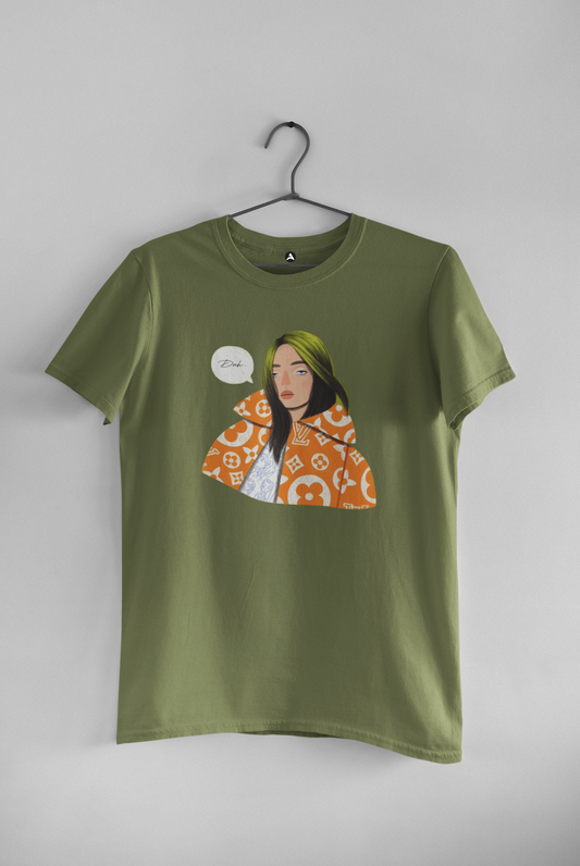 Duh: Billie Aesthetic - Half Sleeve T-Shirts OLIVE GREEN