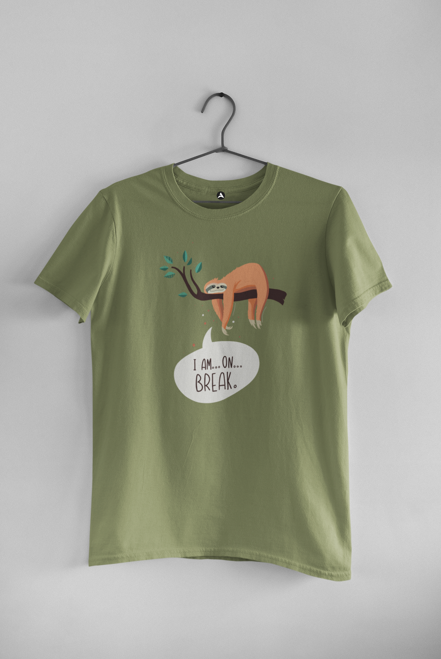 I Am On Break - UNISEX HALF-SLEEVE T-SHIRTS OLIVE GREEN