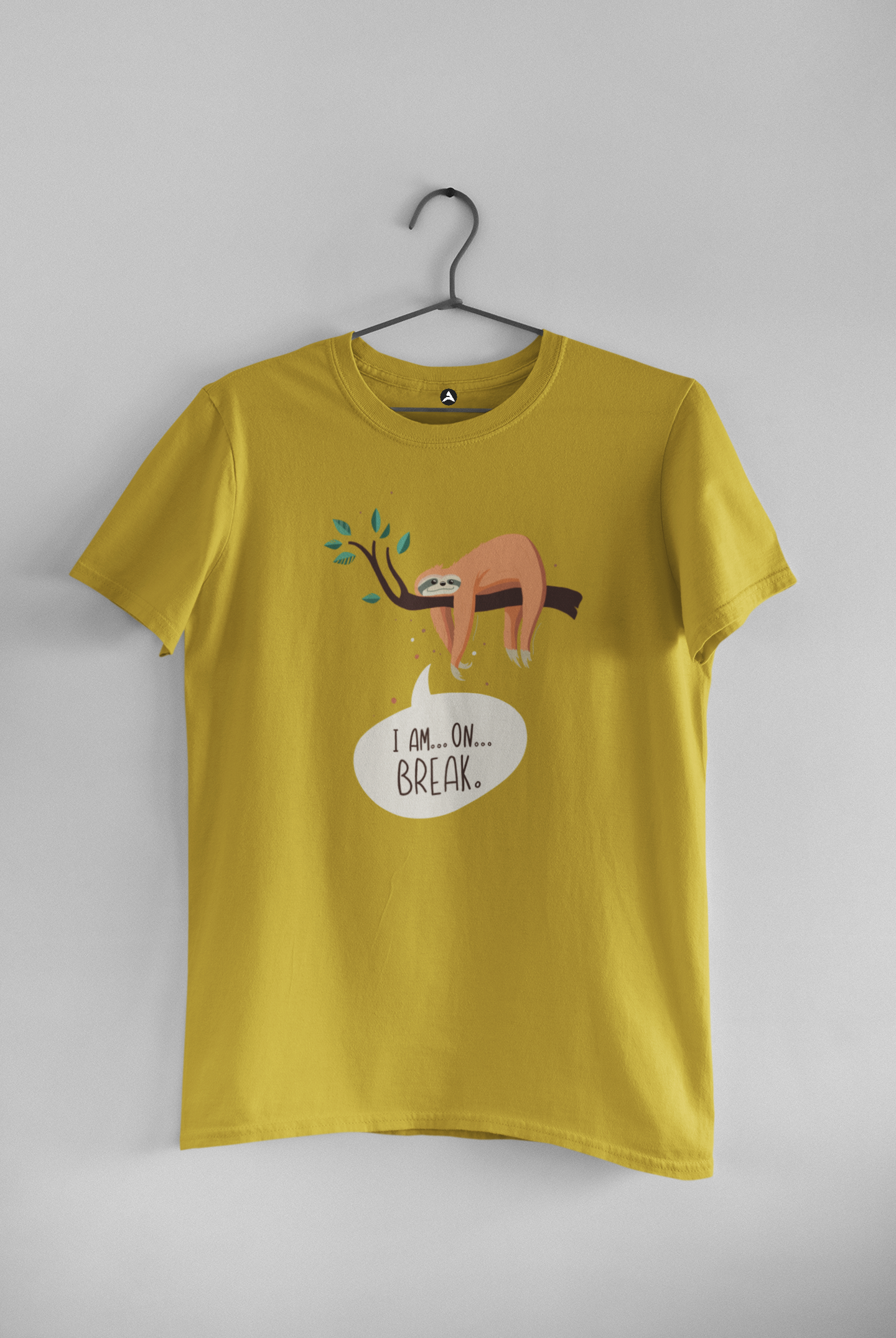I Am On Break - UNISEX HALF-SLEEVE T-SHIRTS MUSTARD YELLOW
