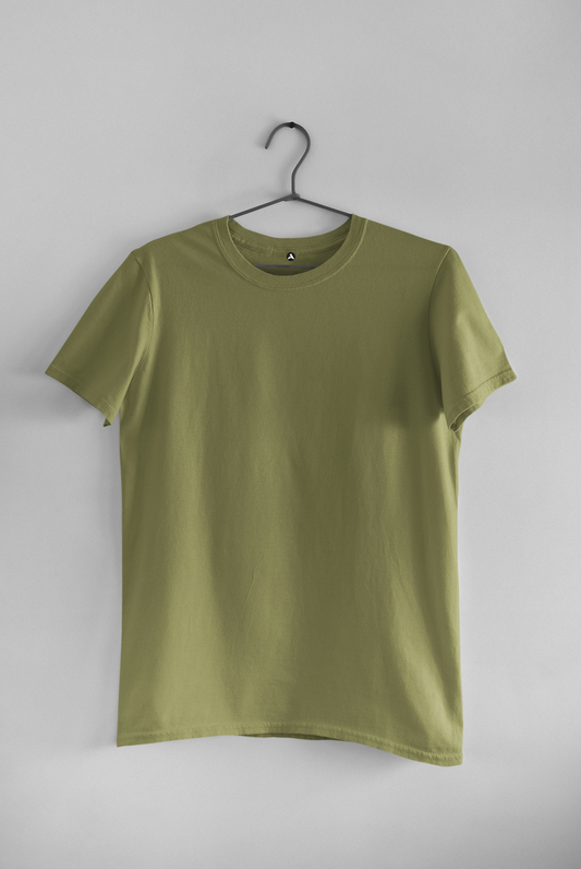 BASIC OLIVE GREEN REGULAR FIT T-SHIRTS