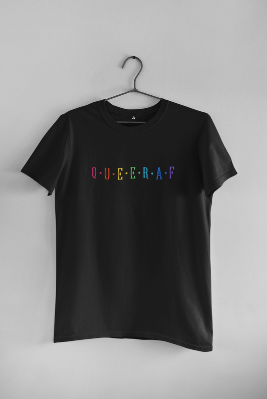 "QUEERAF " HALF-SLEEVE T-SHIRT.