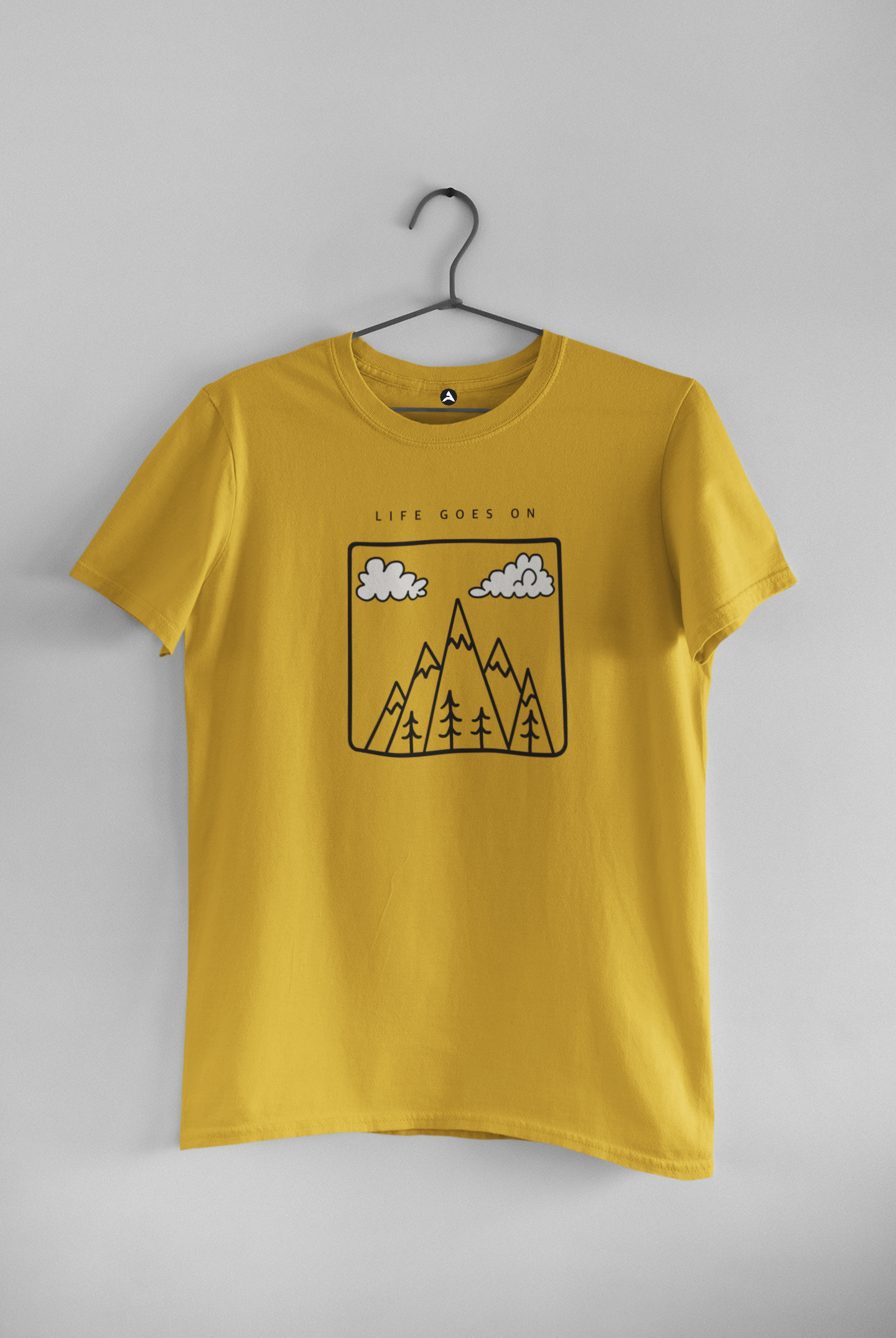 Life Goes On Line Art - BTS : Unisex Half-Sleeve T-Shirt YELLOW