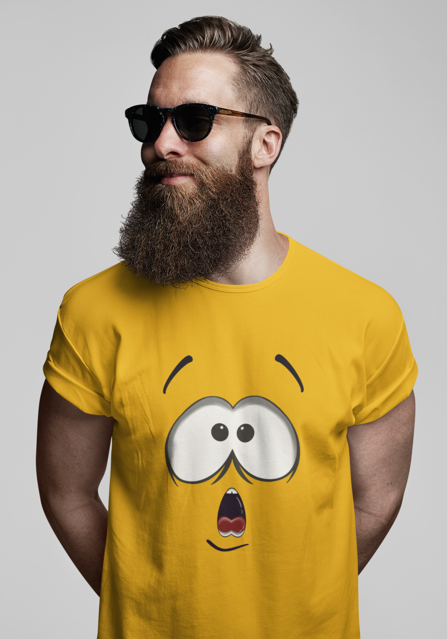 SURPRISING FACE : HALF-SLEEVE T-SHIRTS YELLOW