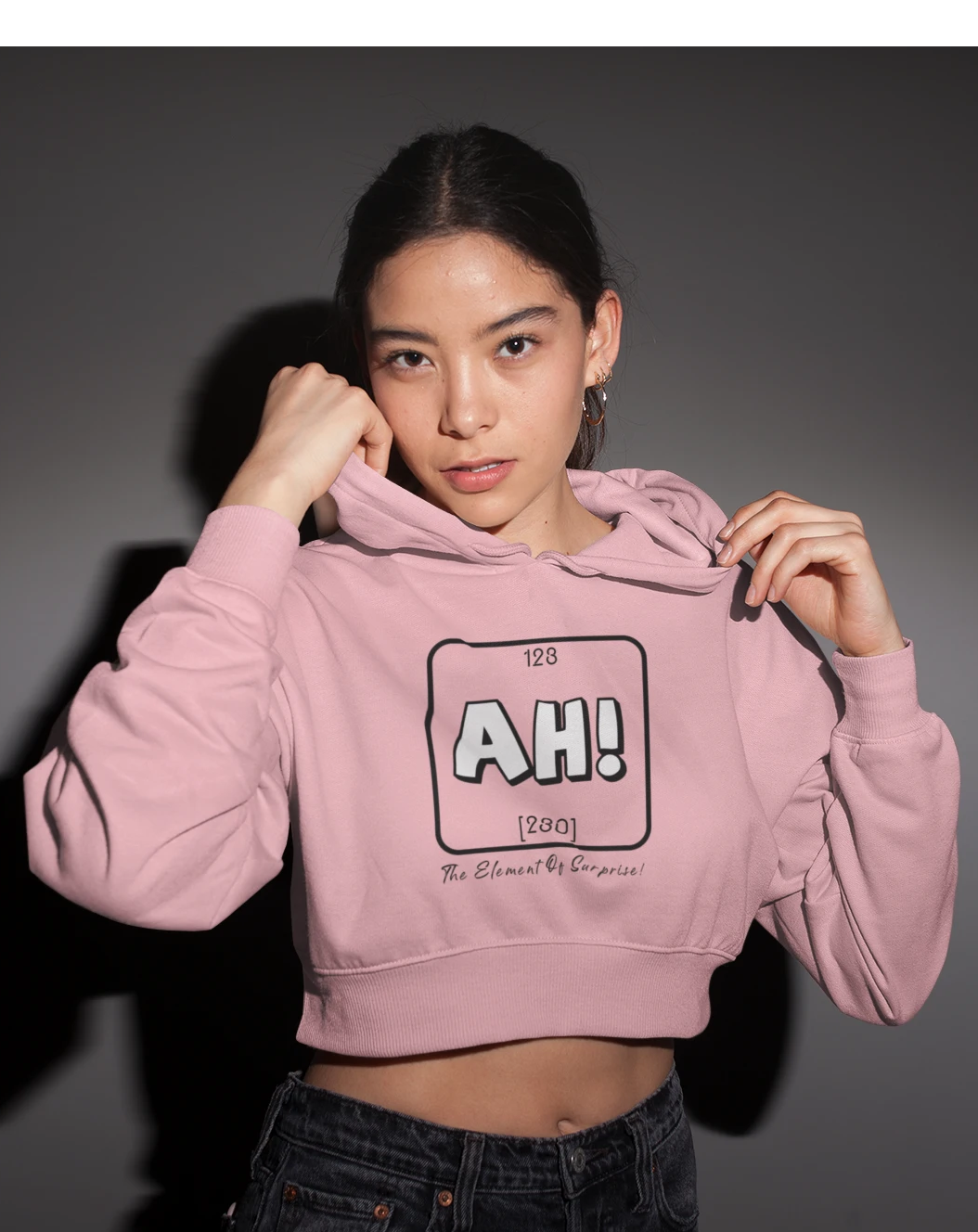 AH : Baby Pink - Winter Crop Hoodies BABY PINK