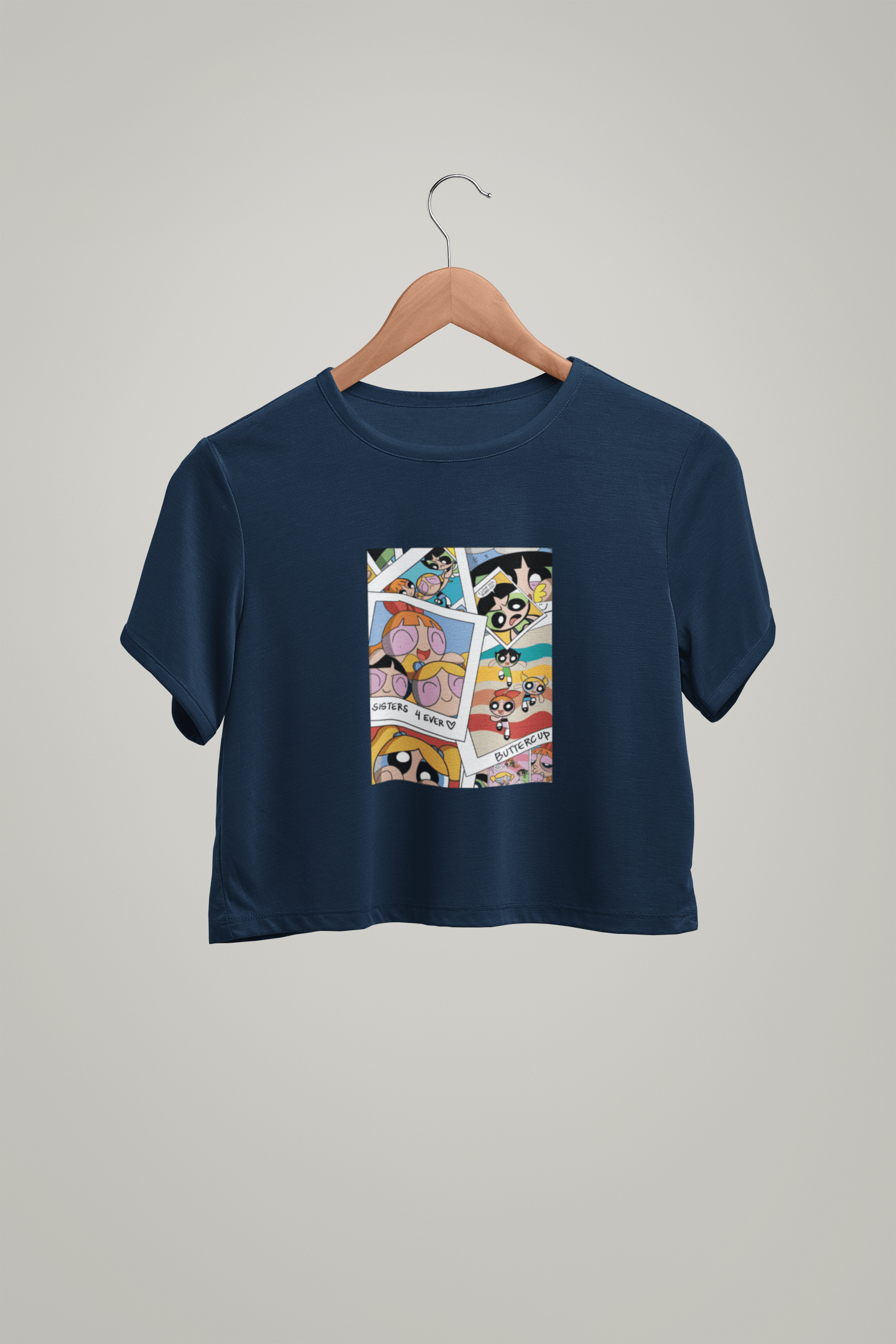 " SISTERS LOVE "- POWERPUFF GIRLS - HALF-SLEEVE CROP TOPS