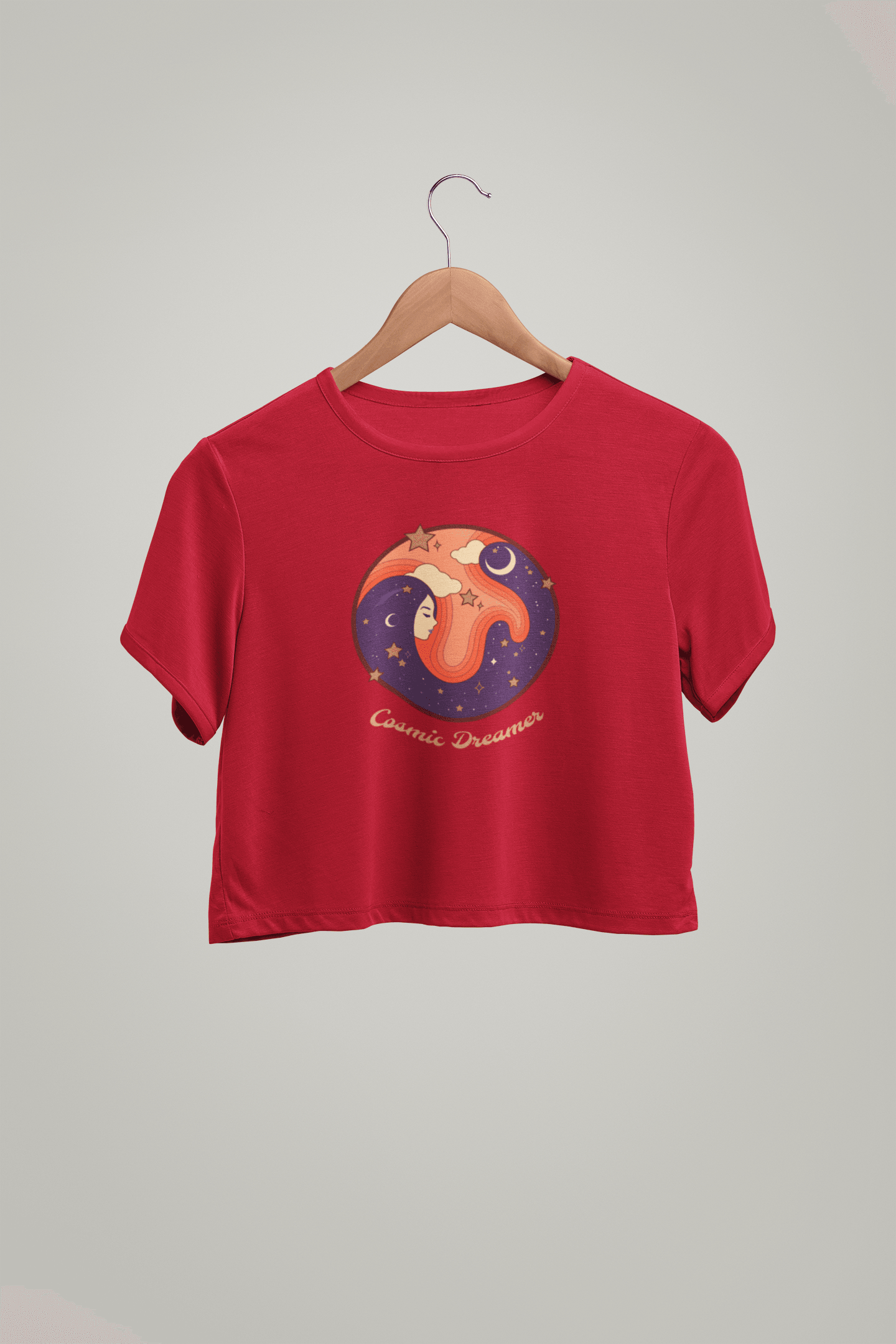 " DREAM GIRL "- HALFSLEEVE CROP TOPS RED