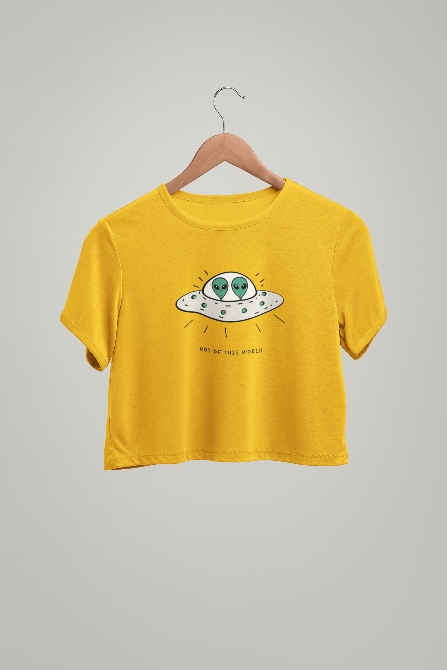 " NOT OF THIS WORLD " - HALF-SLEEVE CROP TOPS