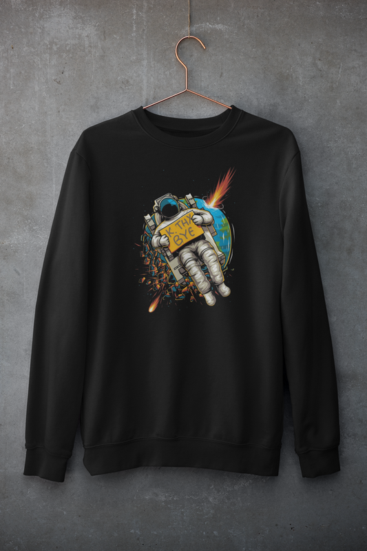 Ok Thanks, Bye : ALIEN AND SPACE- Winter Sweatshirts BLACK
