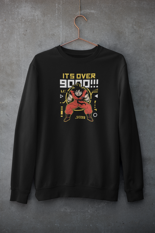 It's Over 9000- Goku : Anime- Winter Sweatshirt BLACK