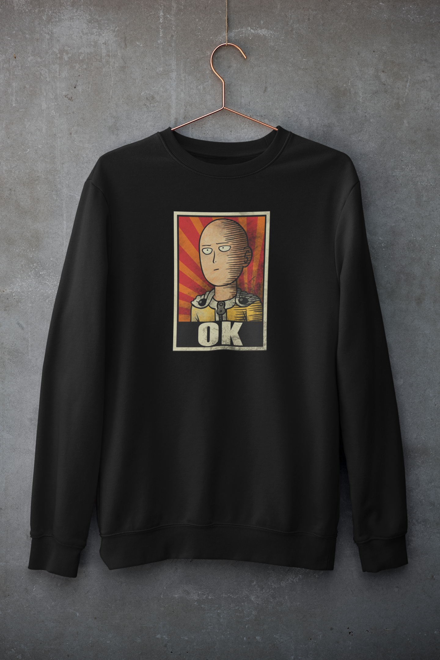 OK- One Punch Man : Anime- Winter Sweatshirt BLACK