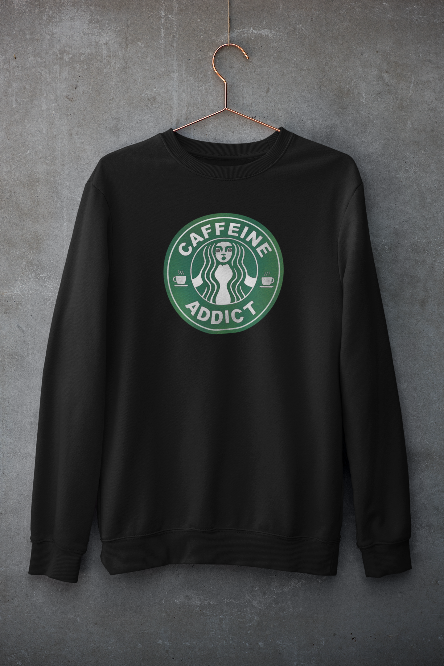Caffeine Addict - Winter Sweatshirts BLACK