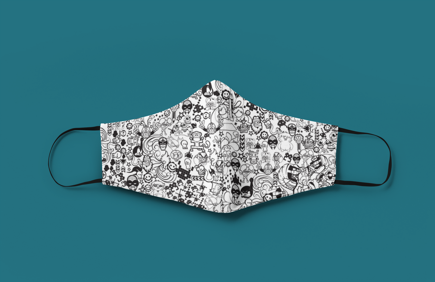 Doodle Art Patterns- Printed Tetra Shield Protection Unisex Mask