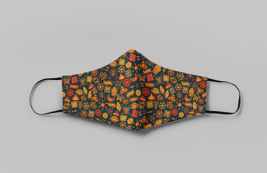 Tribal Doodle : Printed Tetra Shield Protection Mask ( PACK OF 3 )