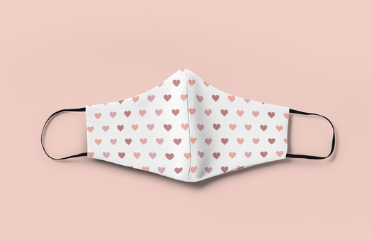 Pink Heart Pattern : Printed Tetra Shield Protection Mask (PACK OF 3)