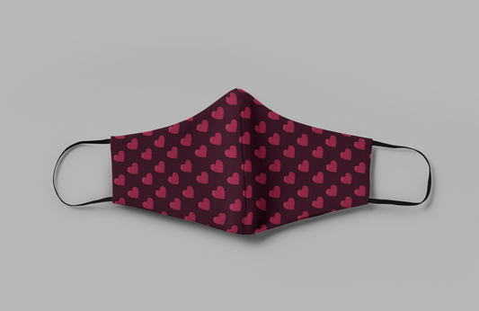 Heart Pattern : Printed Tetra Shield Protection Mask (PACK OF 3)