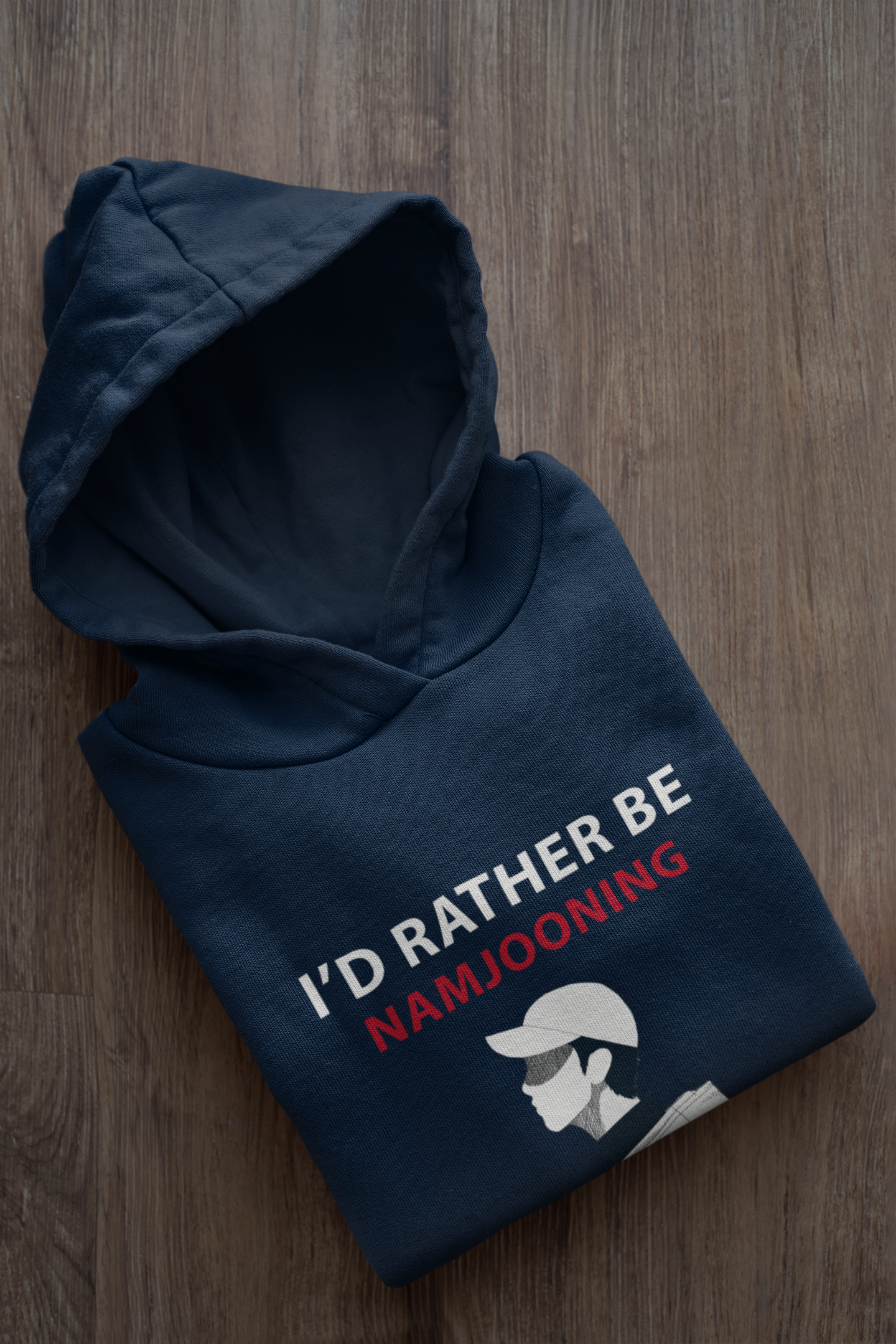 I'd rather be Namjooning: BTS - WINTER HOODIES NAVY BLUE