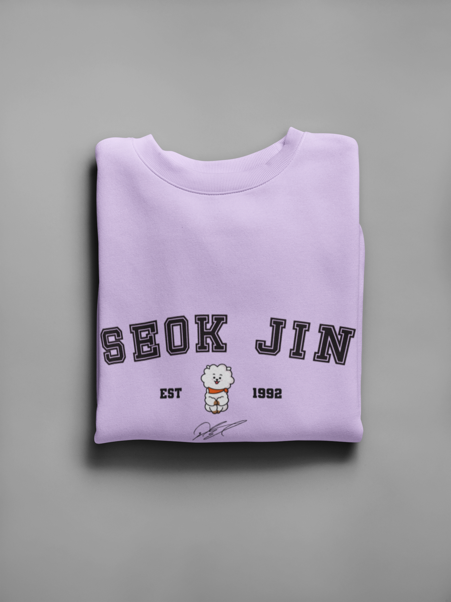 Seok Jin- RJ: BTS- Winter Sweatshirts LAVENDER