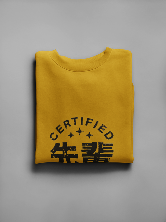 Certified Senpai: Winter Sweatshirt- Mustard Yellow