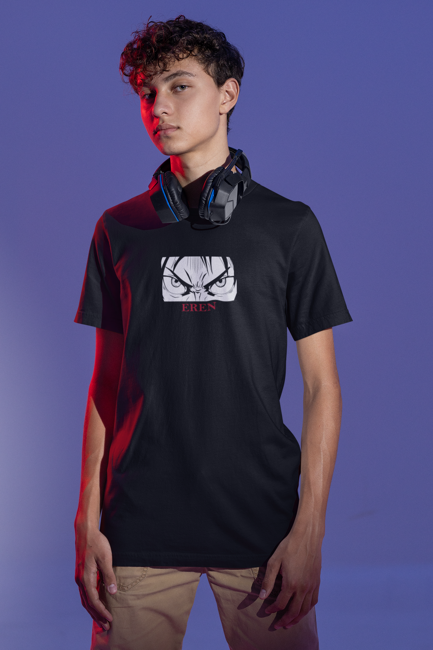 Eren Yeager- Attack of Titan (Double Sided Print) Regular Fit Half Sleeve T-Shirts