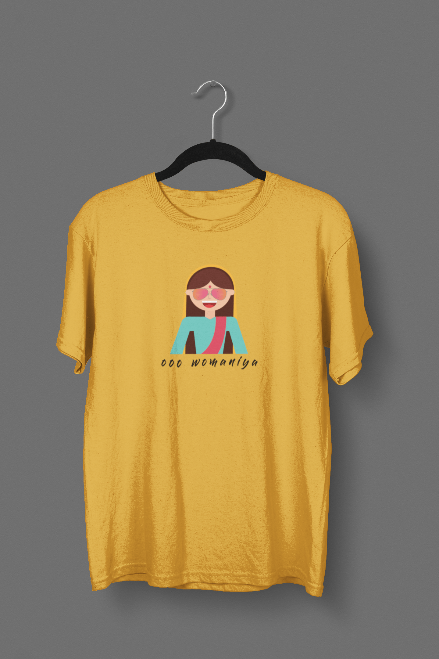 " OOO WOMANIA" HALF SLEEVE T-SHIRT