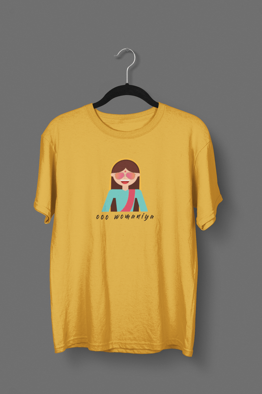 " OOO WOMANIA" HALF SLEEVE T-SHIRT