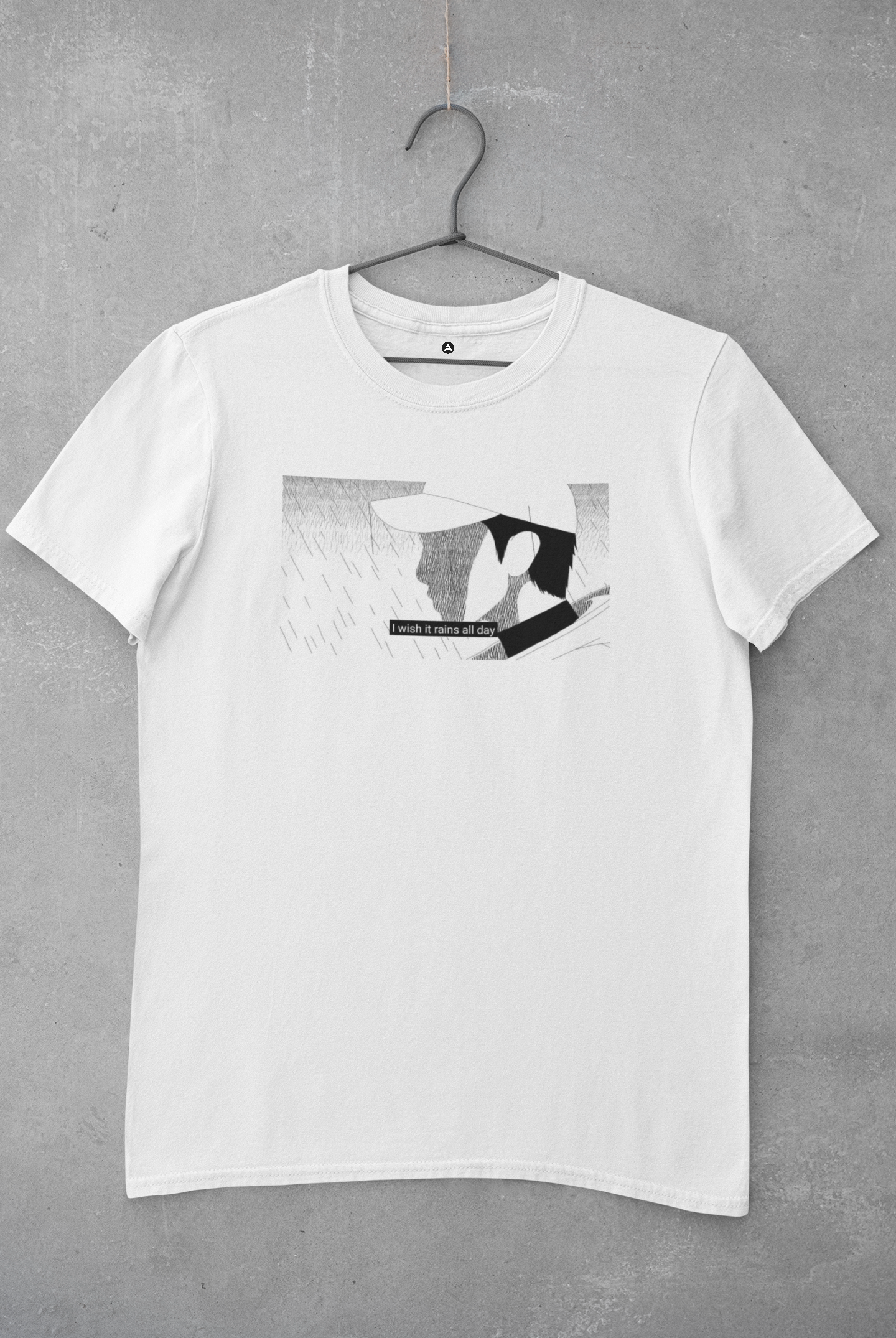 I WISH IT RAINS ALL DAY : RM MONO - HALF-SLEEVE T-SHIRT'S WHITE