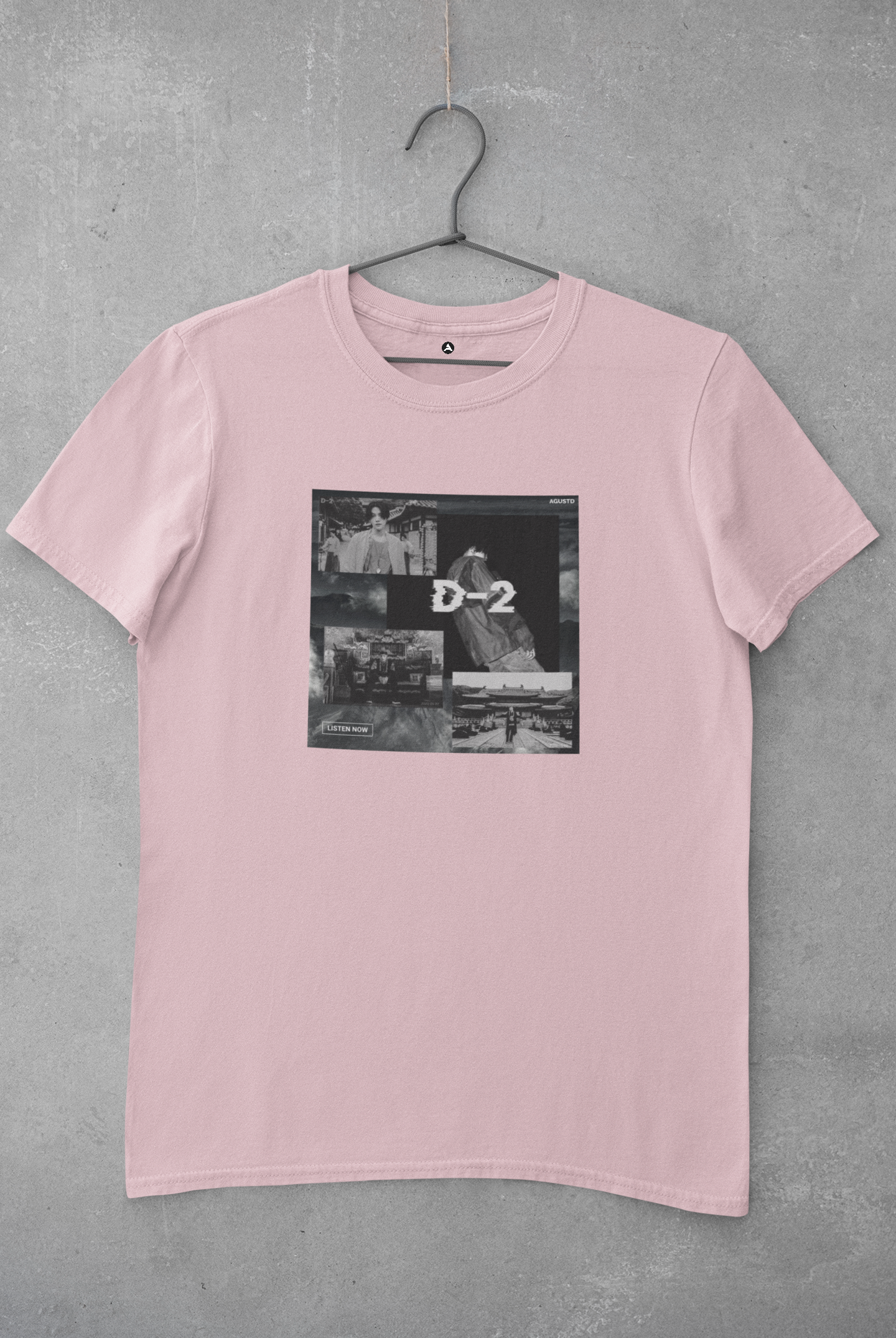 D2 : BTS -HALF-SLEEVE T-SHIRTS LIGHT BABY PINK