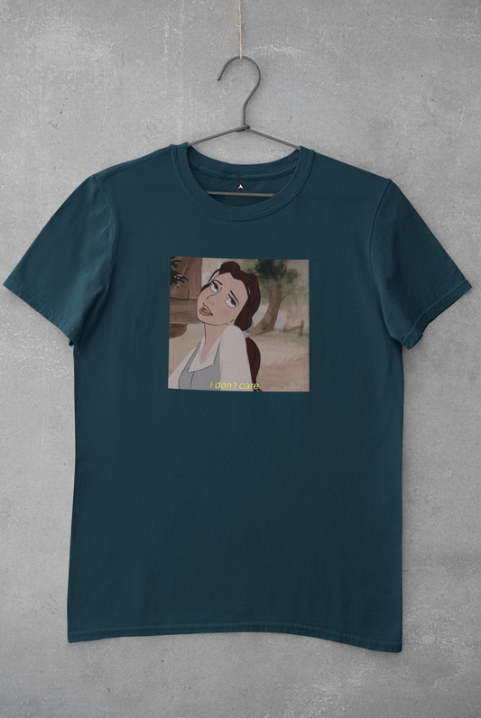 I Don'T Care: Aesthetic - Half Sleeve T-Shirts PETROL BLUE