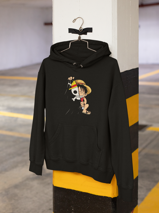 Monkey d Luffy : Anime- WINTER HOODIES BLACK