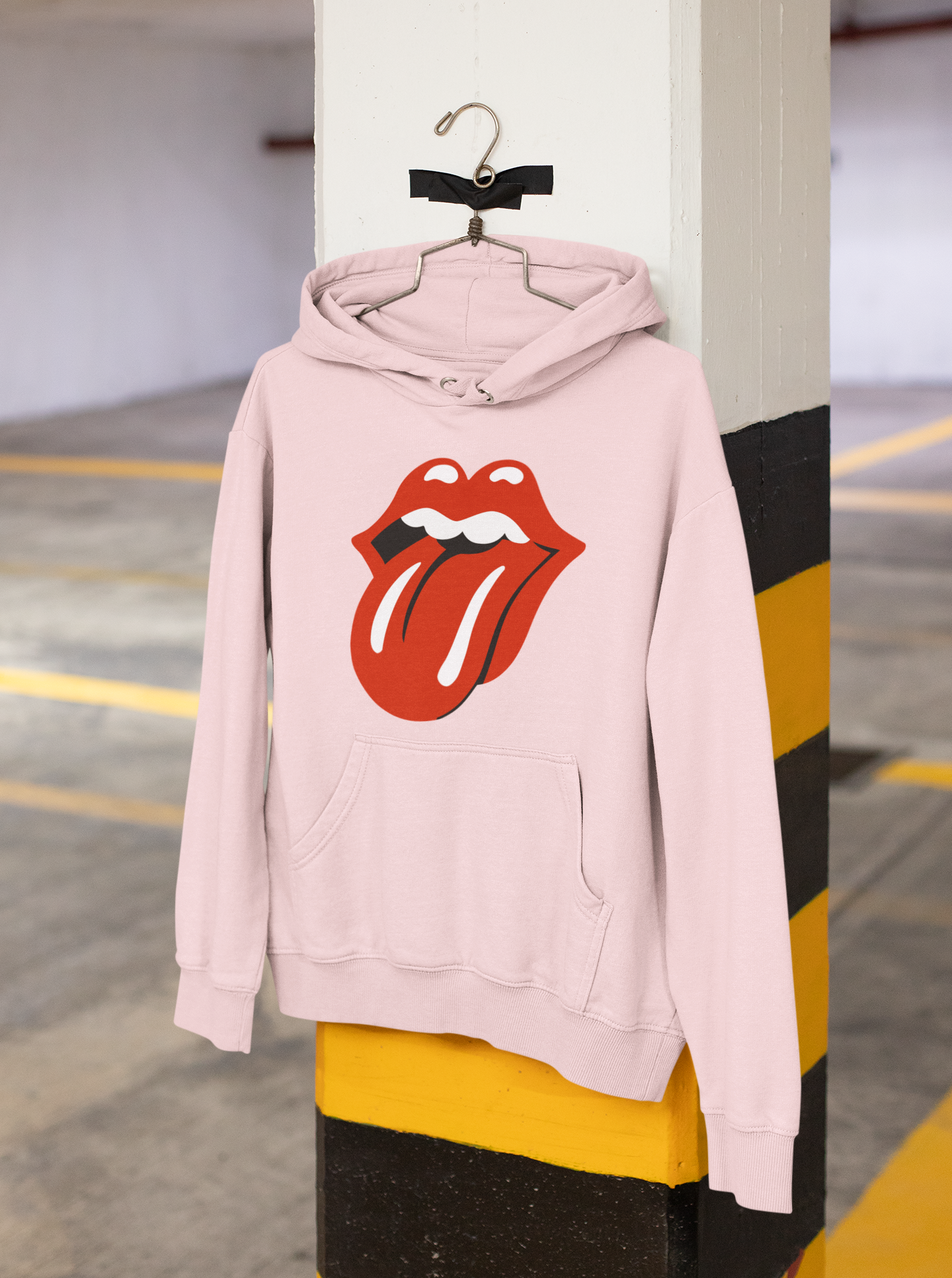 ROLLING STONES - WINTER HOODIES BABY PINK