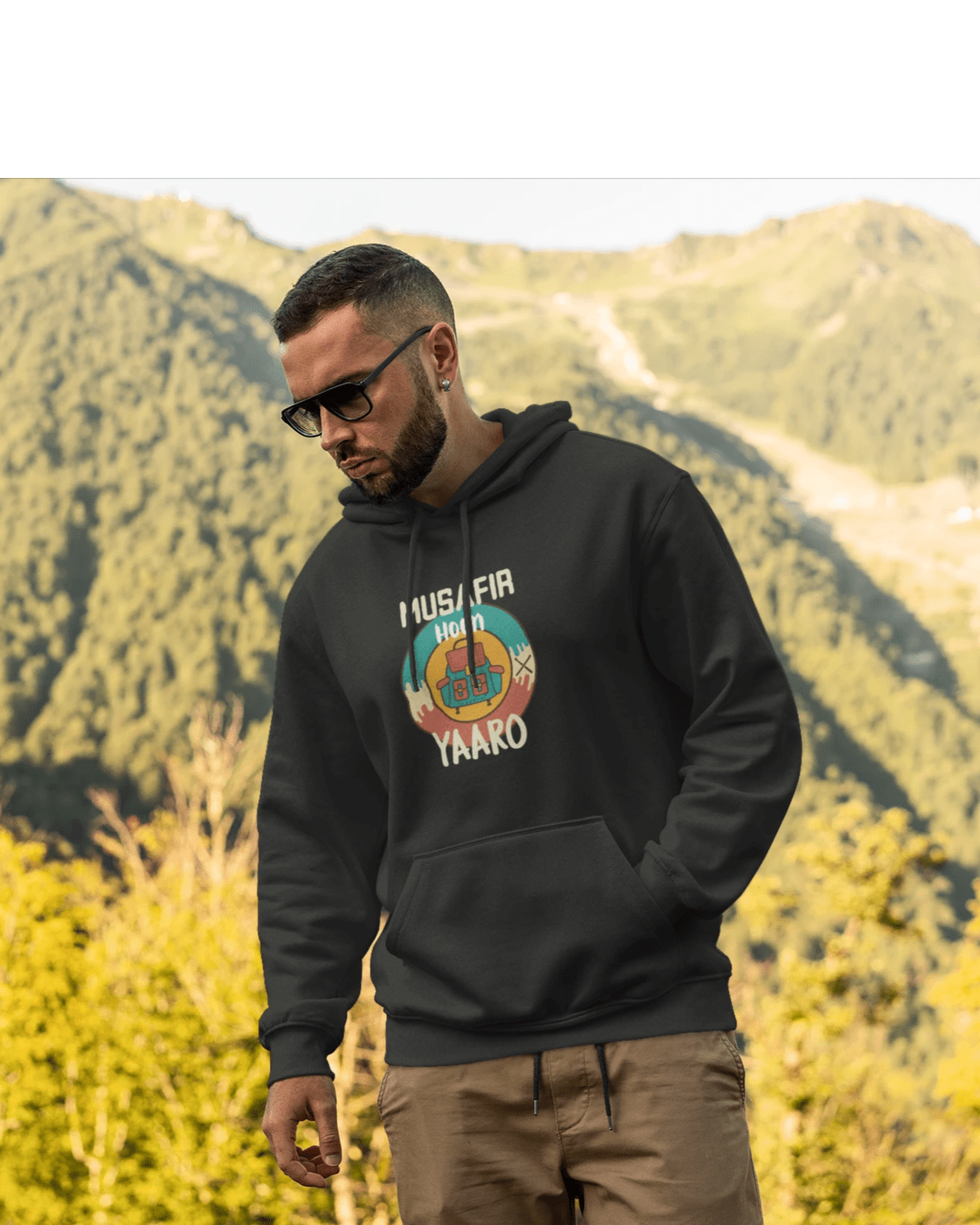 " MUSAFIR HOON YAARO " - WINTER HOODIES BLACK