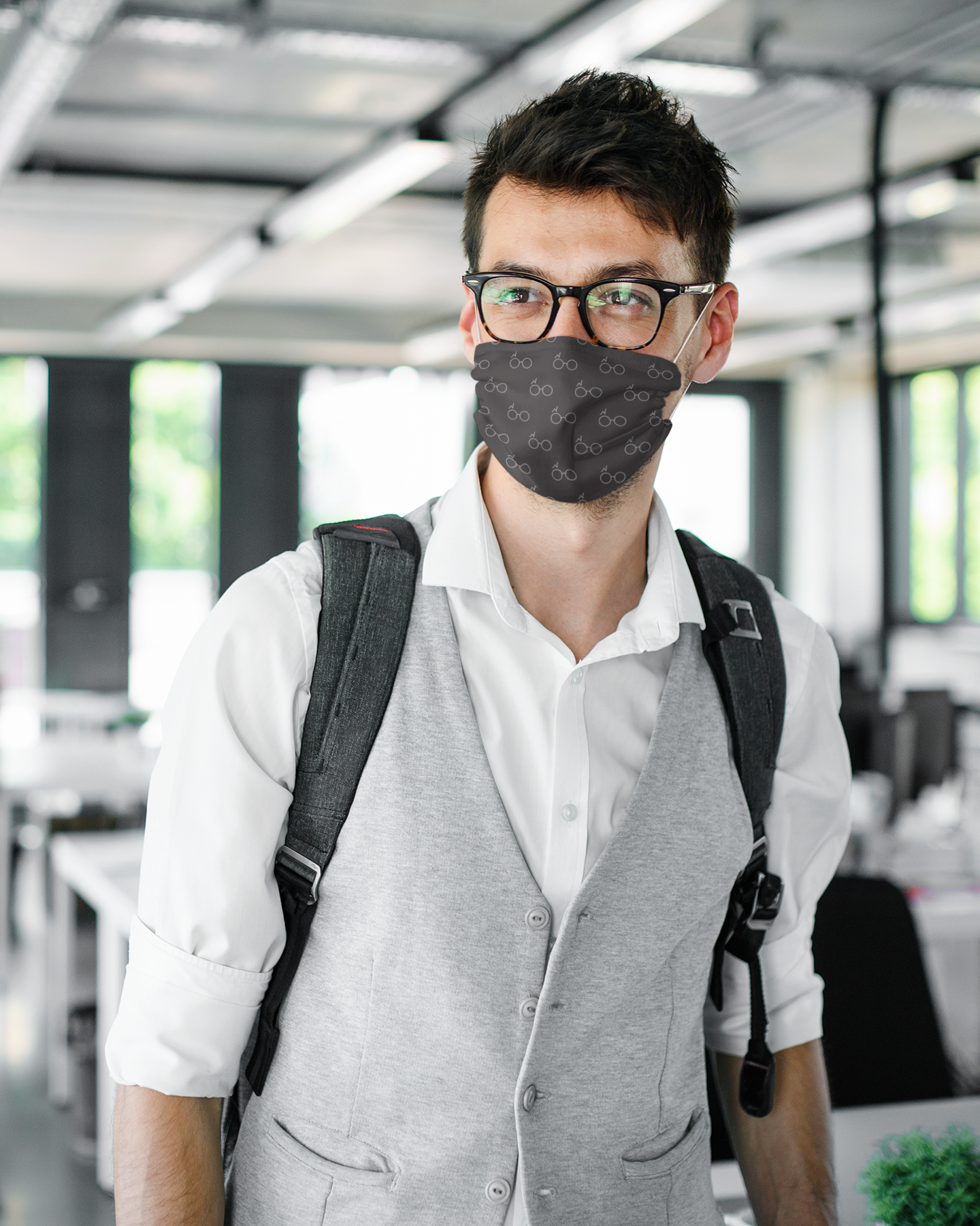 Harry Potter Spects Pattern : Printed Tetra Shield Protection Mask ( PACK OF 3 ) Male