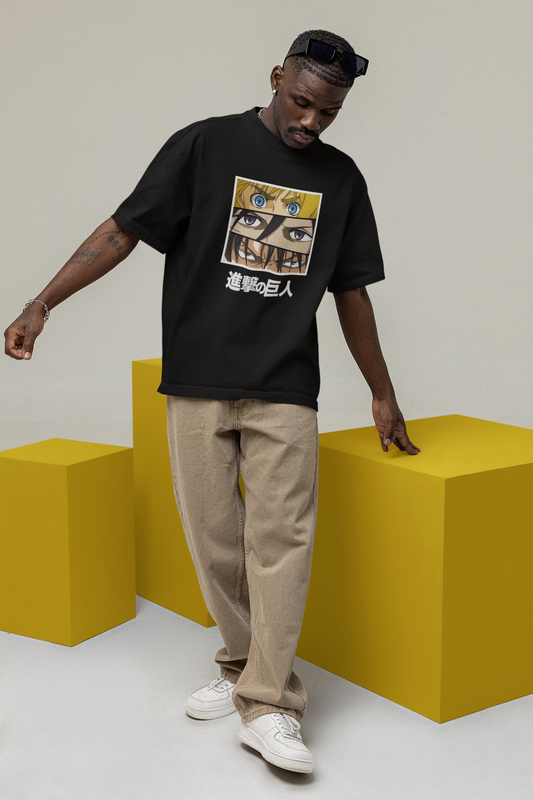 Levi's Eyes- Attack on Titan: Anime- Oversized T-Shirts BLACK