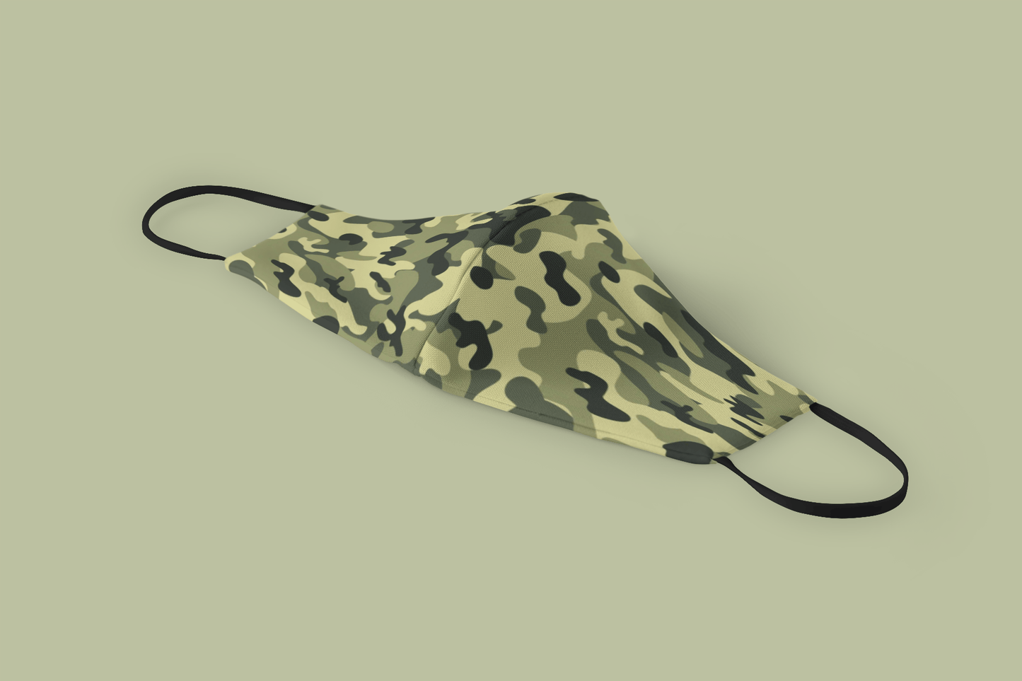 Olive Camouflage : Printed Tetra Shield Protection Mask
