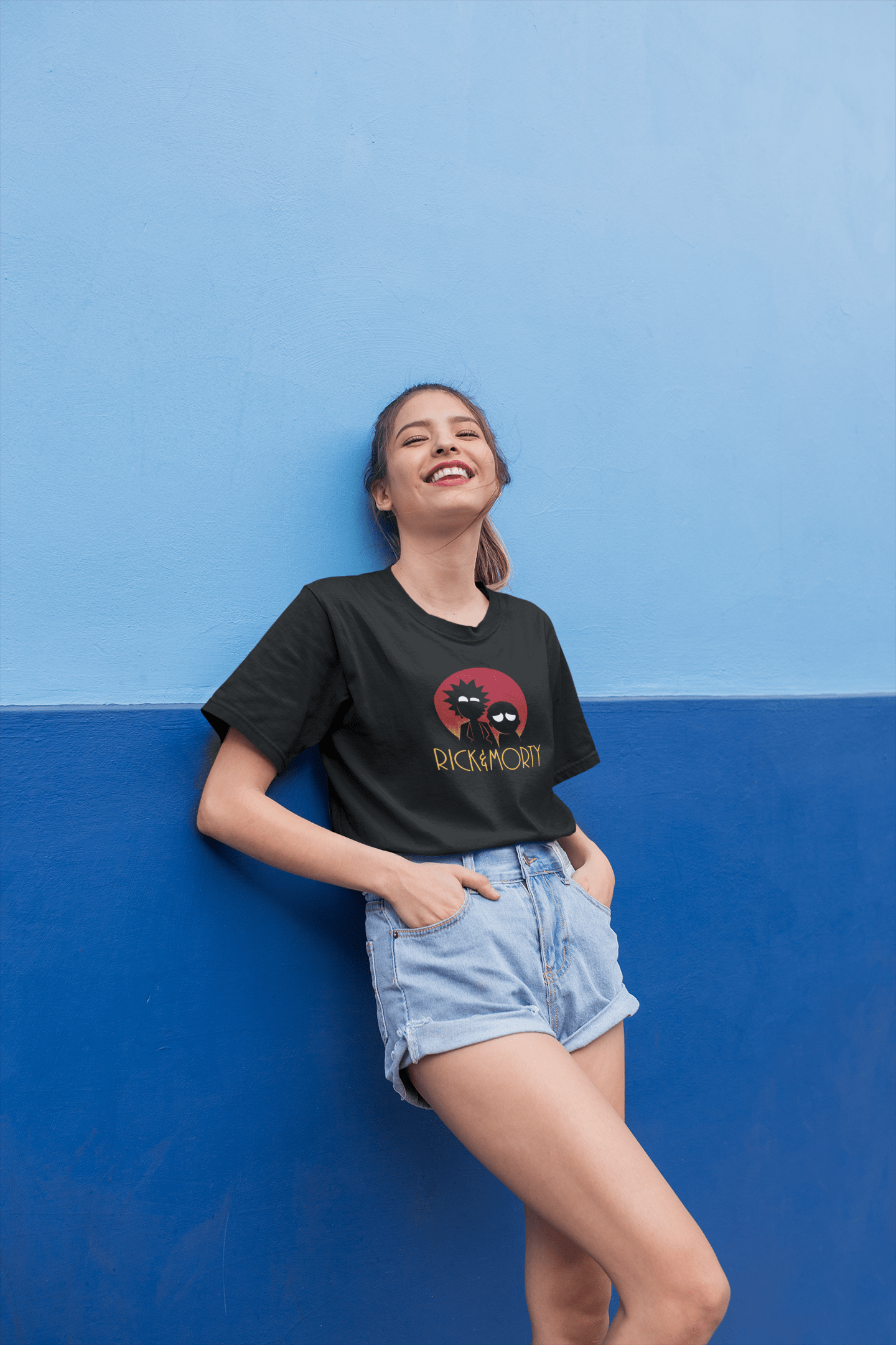 ALWAYS TOGETHER : RICK & MORTY - HALF SLEEVE T-SHIRTS BLACK